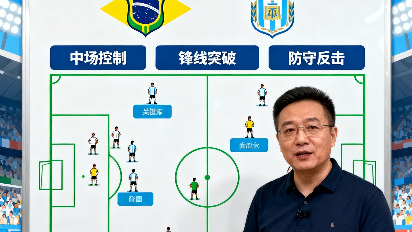 张路老师赛前战术板分析，巴西对阵阿根廷的胜负手