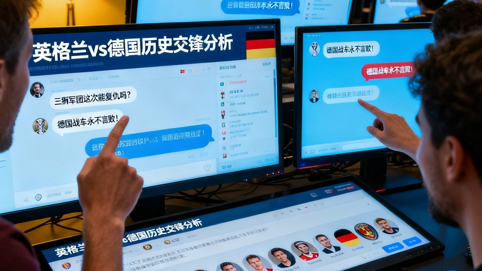 世界杯预测社区中球迷激烈讨论英格兰vs德国历史交锋